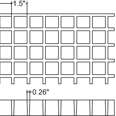 1 1/2" x 1 1/2" Square Mesh dimensions